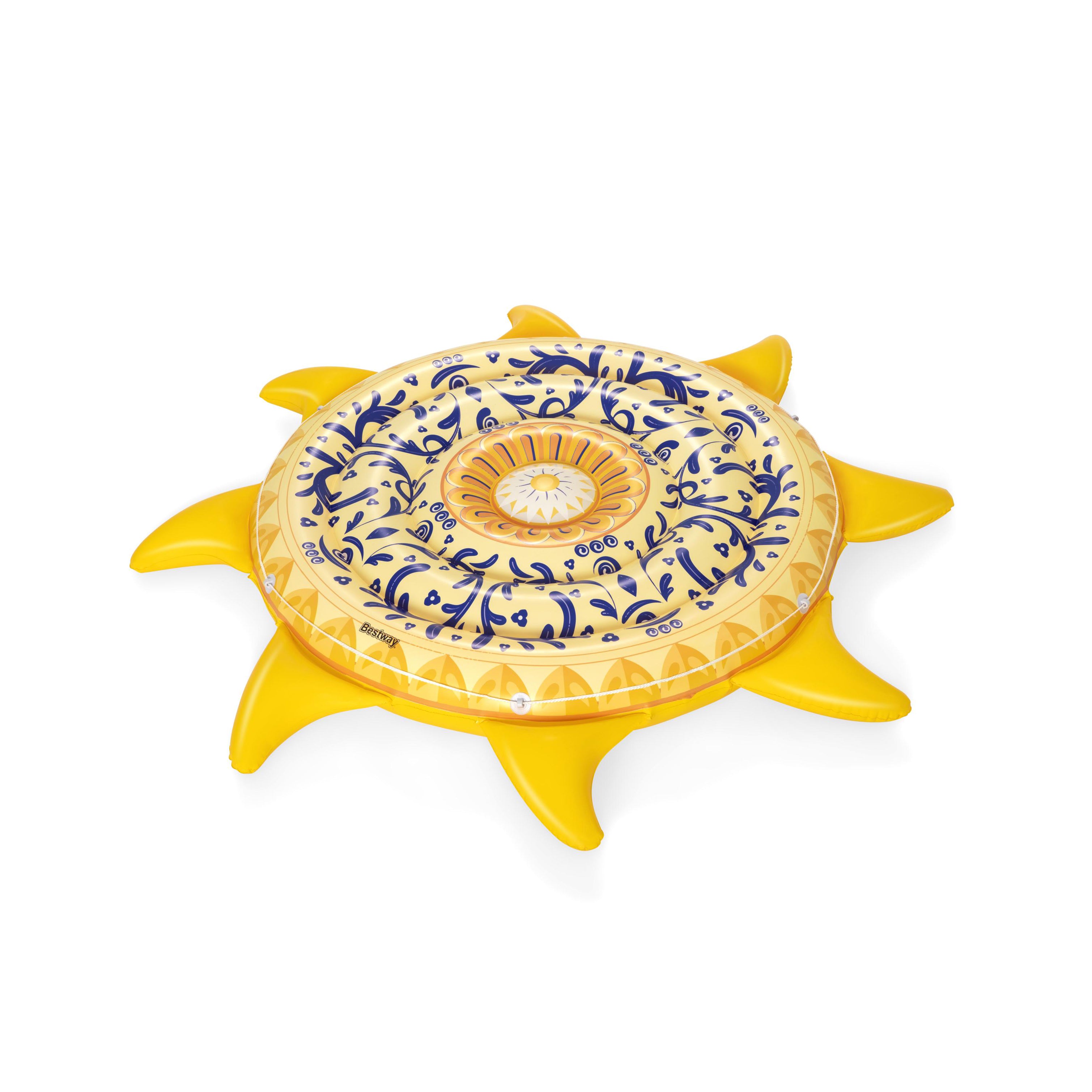 Hytek sonnige Luftmatratze Badeinsel sunny gelb mit blauen Verzierungen